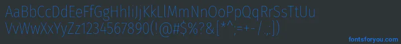 fuente FirasanscondensedThin – Fuentes Azules Sobre Fondo Negro