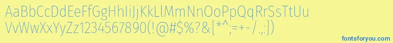 FirasanscondensedThin Font – Blue Fonts on Yellow Background