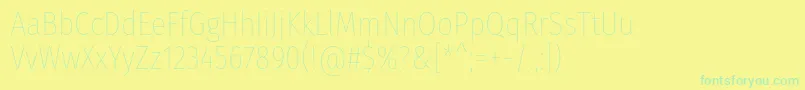 FirasanscondensedThin Font – Green Fonts on Yellow Background