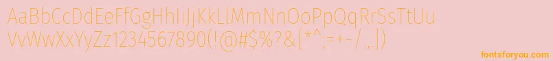 FirasanscondensedThin Font – Orange Fonts on Pink Background