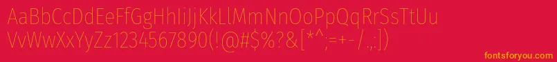 FirasanscondensedThin Font – Orange Fonts on Red Background