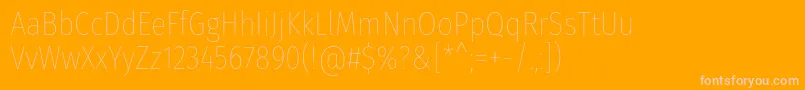 フォントFirasanscondensedThin – オレンジの背景にピンクのフォント