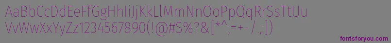 FirasanscondensedThin Font – Purple Fonts on Gray Background