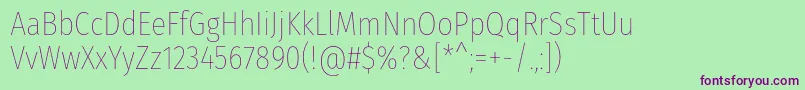 Шрифт FirasanscondensedThin – фиолетовые шрифты на зелёном фоне