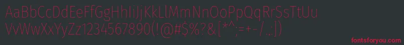 Шрифт FirasanscondensedThin – красные шрифты на чёрном фоне