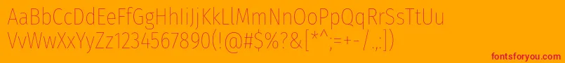 FirasanscondensedThin Font – Red Fonts on Orange Background