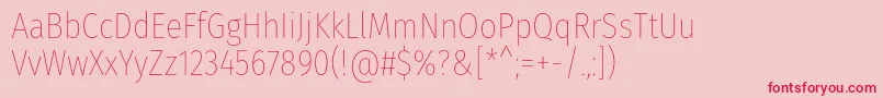 FirasanscondensedThin Font – Red Fonts on Pink Background