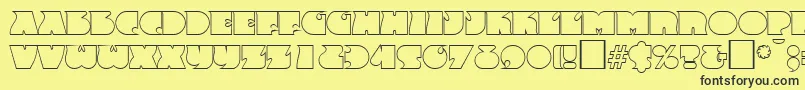 FrenzyoutlineRegular Font – Black Fonts on Yellow Background