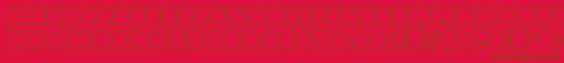 Weitere Informationen zur FrenzyoutlineRegular-Schriftart FrenzyoutlineRegular-Schriftart – Braune Schriften auf rotem Hintergrund