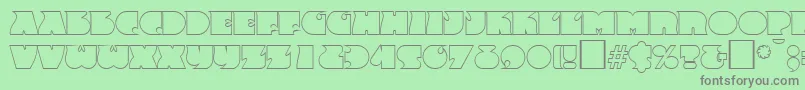 FrenzyoutlineRegular Font – Gray Fonts on Green Background