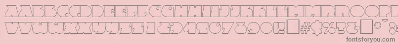 FrenzyoutlineRegular-Schriftart – Graue Schriften auf rosa Hintergrund