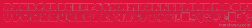 fuente FrenzyoutlineRegular – Fuentes Grises Sobre Fondo Rojo