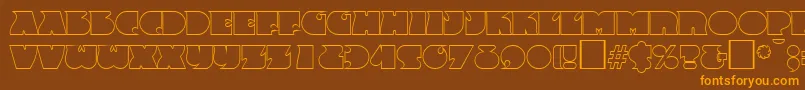 Шрифт FrenzyoutlineRegular – оранжевые шрифты на коричневом фоне