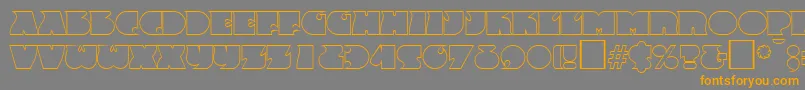 FrenzyoutlineRegular Font – Orange Fonts on Gray Background
