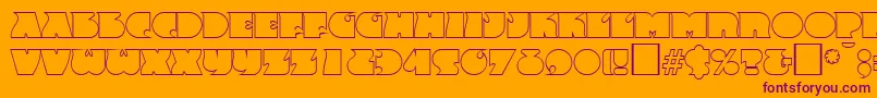 Шрифт FrenzyoutlineRegular – фиолетовые шрифты на оранжевом фоне