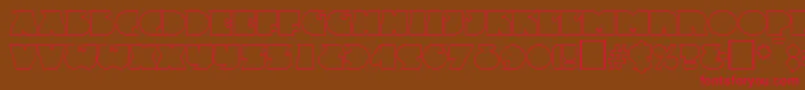 FrenzyoutlineRegular Font – Red Fonts on Brown Background