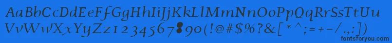 Шрифт Phaedrusitalic – чёрные шрифты на синем фоне