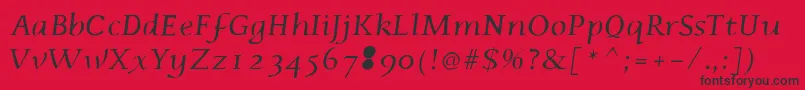 Phaedrusitalic Font – Black Fonts on Red Background