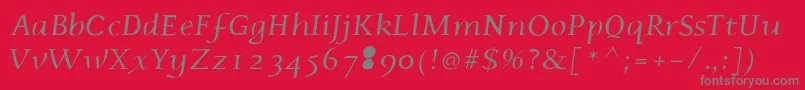 Phaedrusitalic Font – Gray Fonts on Red Background