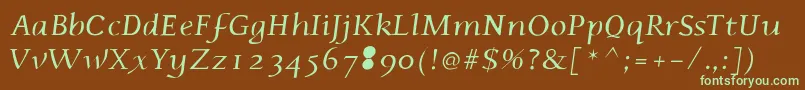 Шрифт Phaedrusitalic – зелёные шрифты на коричневом фоне