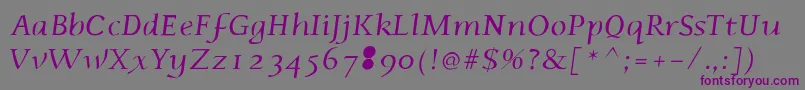 Шрифт Phaedrusitalic – фиолетовые шрифты на сером фоне