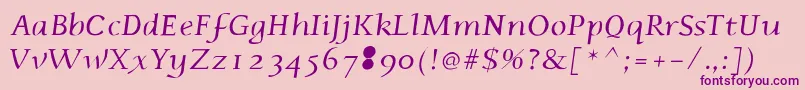 Phaedrusitalic-Schriftart – Violette Schriften auf rosa Hintergrund