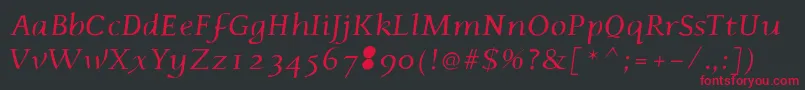 Phaedrusitalic Font – Red Fonts on Black Background