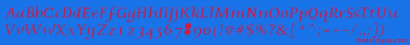 Phaedrusitalic Font – Red Fonts on Blue Background