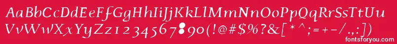 フォントPhaedrusitalic – 赤い背景に白い文字