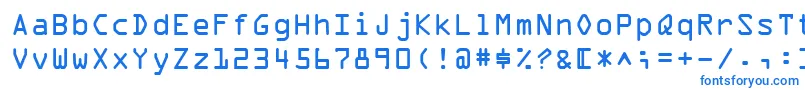 フォントOcraext – 白い背景に青い文字