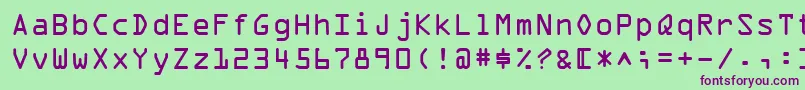 Шрифт Ocraext – фиолетовые шрифты на зелёном фоне