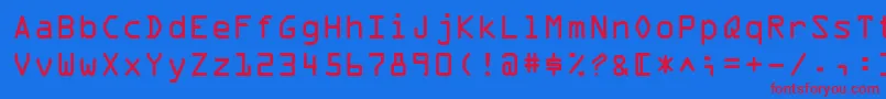 Ocraext Font – Red Fonts on Blue Background