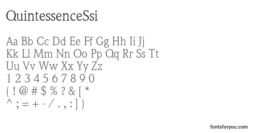 A fonte QuintessenceSsi – alfabeto, números, caracteres especiais