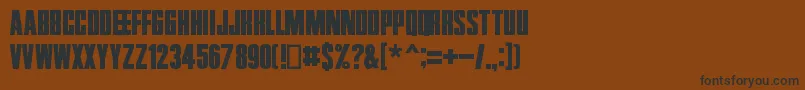 フォントZentropa – 黒い文字が茶色の背景にあります