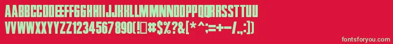 Zentropa Font – Green Fonts on Red Background