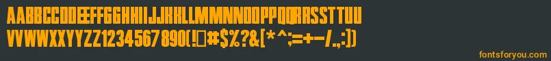 フォントZentropa – 黒い背景にオレンジの文字