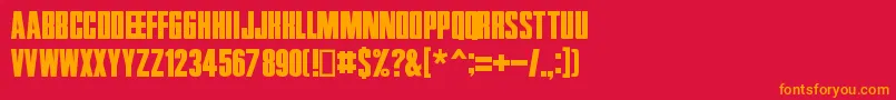 Zentropa Font – Orange Fonts on Red Background