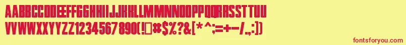 Zentropa Font – Red Fonts on Yellow Background