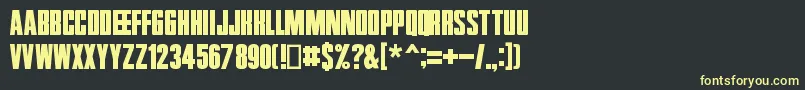 フォントZentropa – 黒い背景に黄色の文字