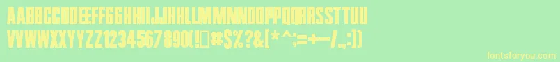 Zentropa Font – Yellow Fonts on Green Background