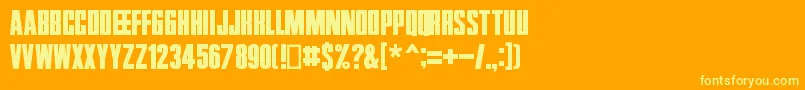 Zentropa Font – Yellow Fonts on Orange Background