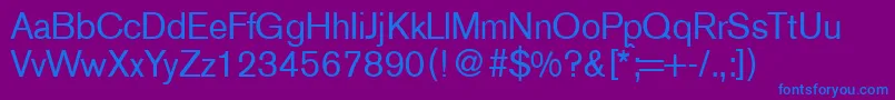 A750SansRegular Font – Blue Fonts on Purple Background