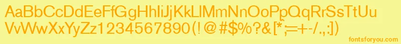 A750SansRegular Font – Orange Fonts on Yellow Background
