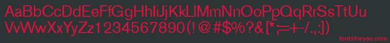 A750SansRegular Font – Red Fonts on Black Background