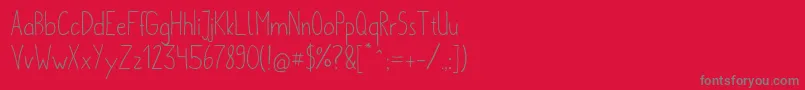フォントMetaforsRegular – 赤い背景に灰色の文字