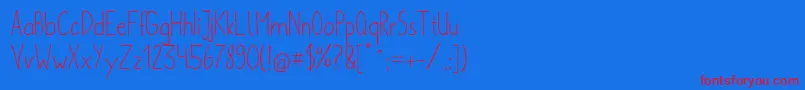 MetaforsRegular Font – Red Fonts on Blue Background