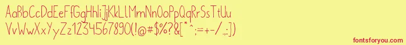 MetaforsRegular Font – Red Fonts on Yellow Background