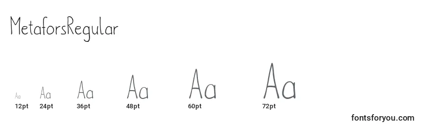 MetaforsRegular Font Sizes