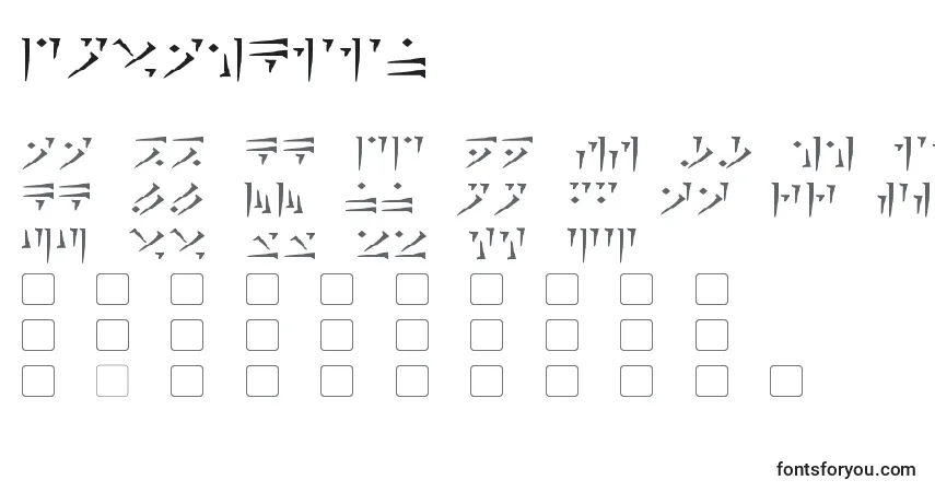 A fonte Dovahkiin – alfabeto, números, caracteres especiais