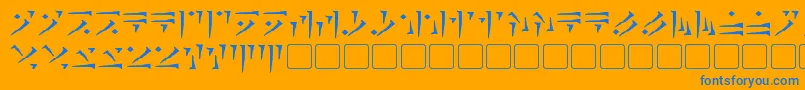 フォントDovahkiin – オレンジの背景に青い文字